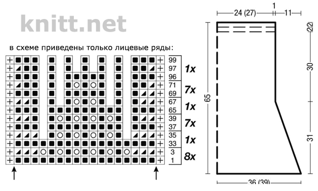 Вязаная юбка с ажурным узором