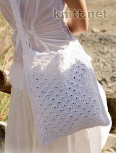 Белая прямая сумочка