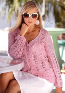 Ажурная кофта спицами