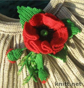 Мак с листиками крючком