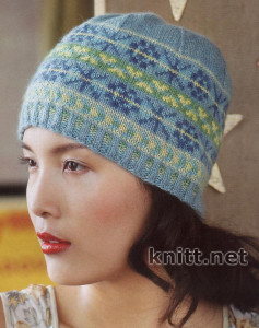 Шапка с узором Fair Isle