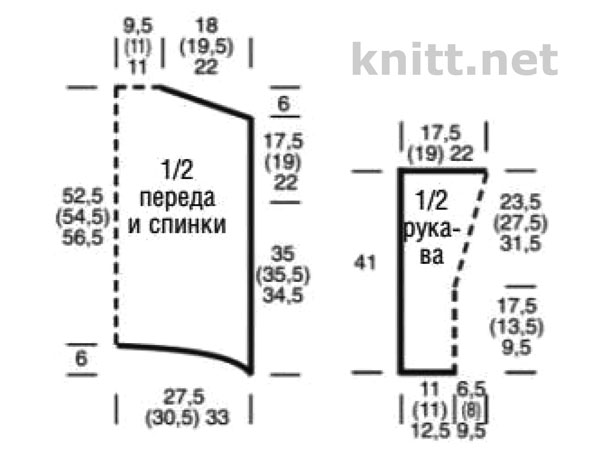 Вязаный пуловер с диагональным узором